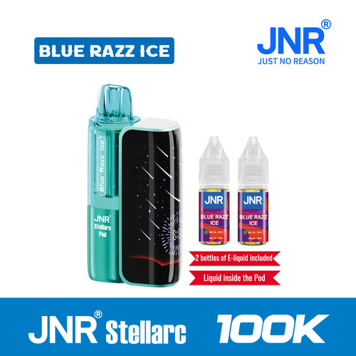 BlueRazz ICE | JNR Stellarc 100K Puffs Kit - Refillable &amp; Replaceable Pod Vape