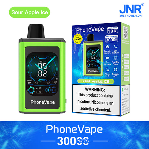 (5-boxes)JNR PhoneVape 30K Disposable Vape-Sour Apple lce