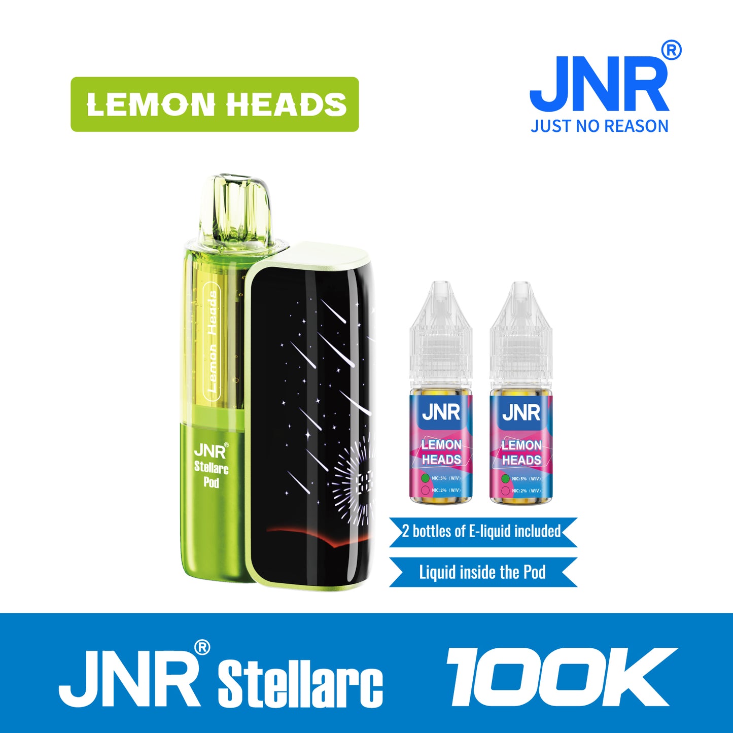 Lemon Heads | JNR Stellarc 100K Puffs Kit - Refillable &amp; Replaceable Pod Vape