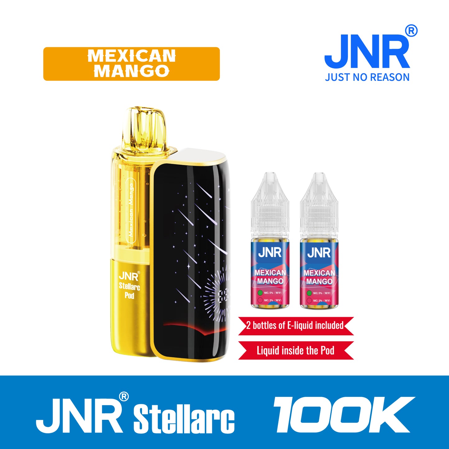 Mexican Mango | JNR Stellarc 100K Puffs Kit - Refillable &amp; Replaceable Pod Vape