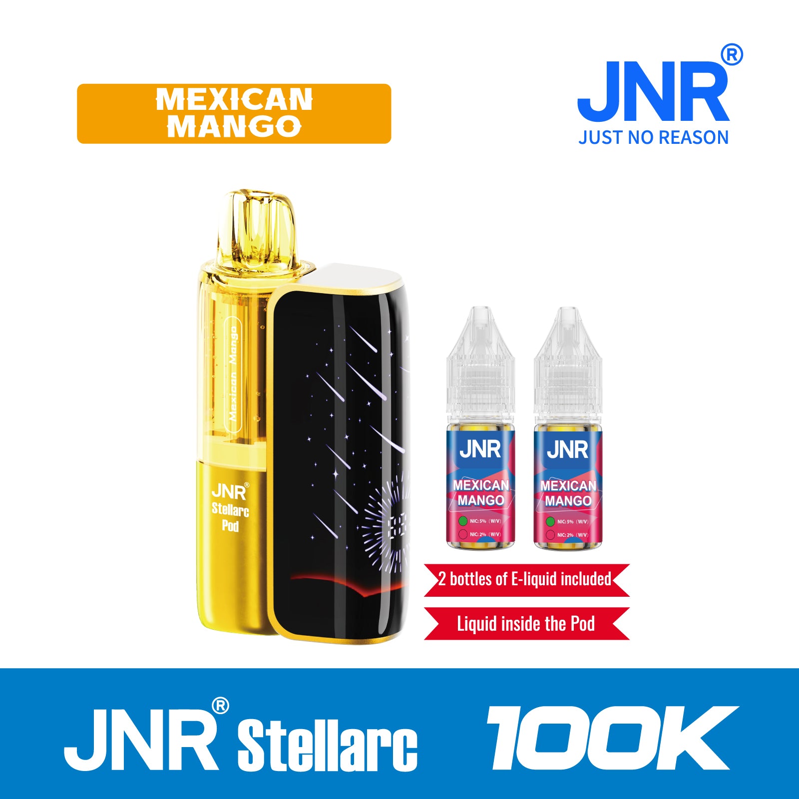 Mexican Mango | JNR Stellarc 100K Puffs Kit - Refillable &amp; Replaceable Pod Vape