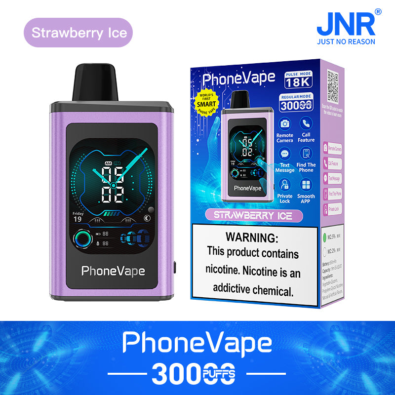 (5-boxes)JNR PhoneVape 30K Disposable Vape-Strawberry lce